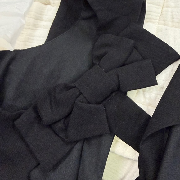 NWT HYACINTH HOUSE Black Open Back Bow Ambrose Midi Dress Small 5494 - Picture 12 of 13